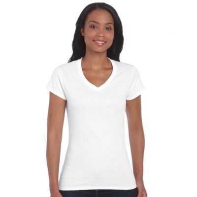 GILDAN Womens Slimfit V-neck Tee Thumbnail