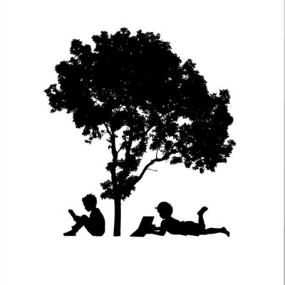 Kids reading under tree Thumbnail